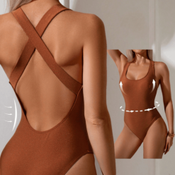 Women's Cross-Back Shaping Swimsuit – Sculpting Fit & Sleek Coverage